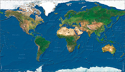 Image Pilot's Atlas Satelite Wall Map